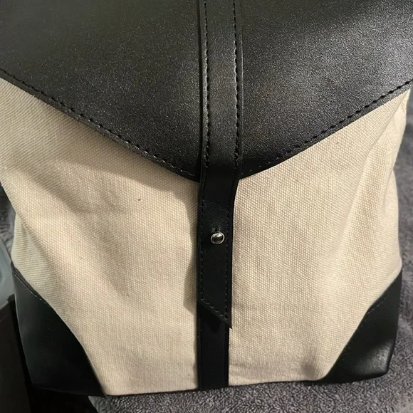 Deux Lux: Canvas Backpack with Vegan Leather Trim - Picture 13 of 16